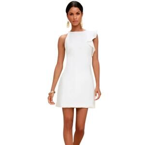 Engagement Party ready Dinah White One-Shoulder Dress Size Medium